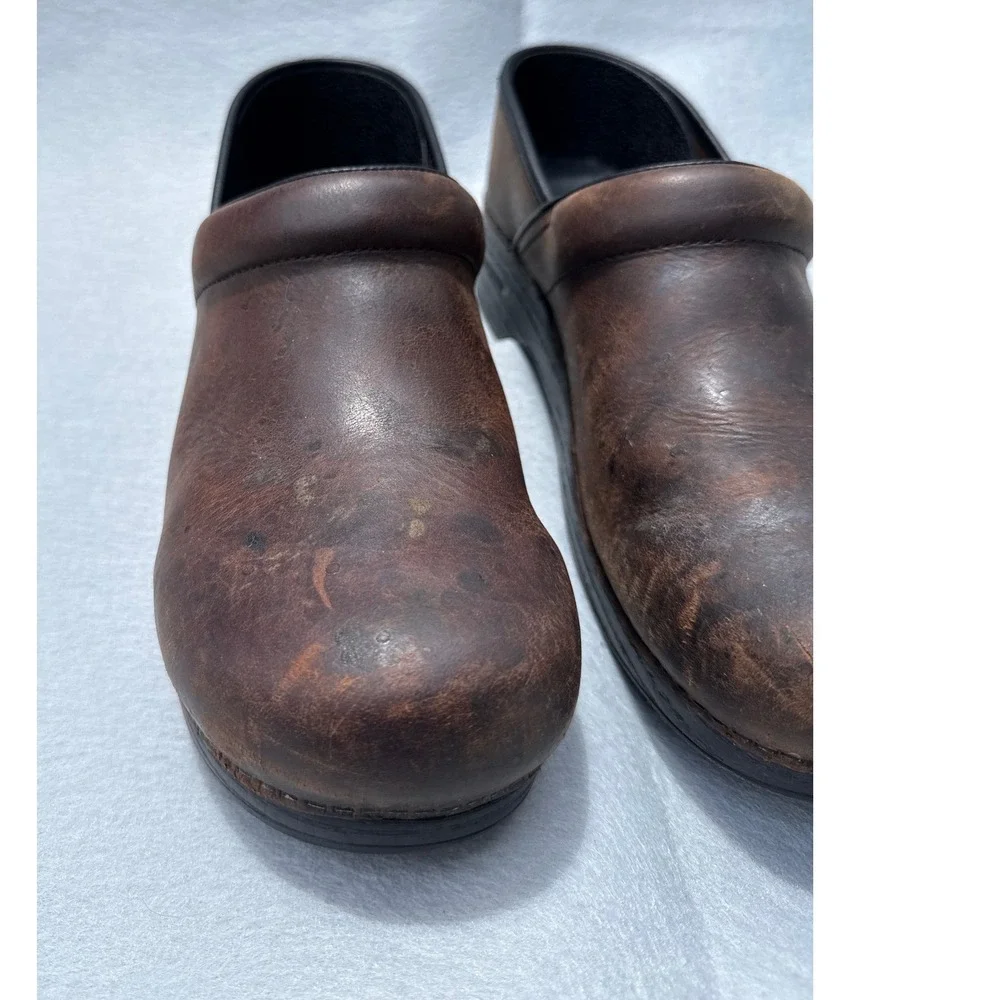Dansko Professional Clogs Men 47 Brwn Antique Distressed Leather Nurse 208780202